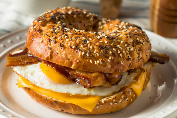 istock Homemade Fried Egg Bagel Sandwich 1225668116
