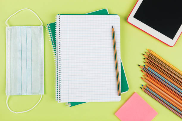 istock Notebook and school supplies for homeschooling avoiding getting the coronavirus 1225669733