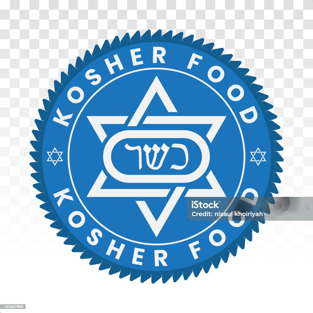 Kosher certification foods stamp, label, sticker or flat icons for apps or websites Kosher stock vector