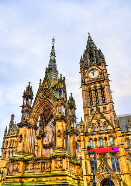 istock Albert Memorial and Manchester Town Hall in England 1225673377