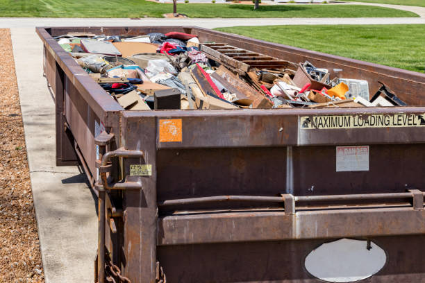 Garbage, trash or waste dumpster full of household junk. Concept of cleaning, cleanup, hoarding and disposal. background, no people, closeup industrial garbage bin stock pictures, royalty-free photos & images