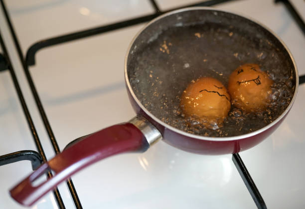 istock Boiled egg in dipper stock photo 1225677878