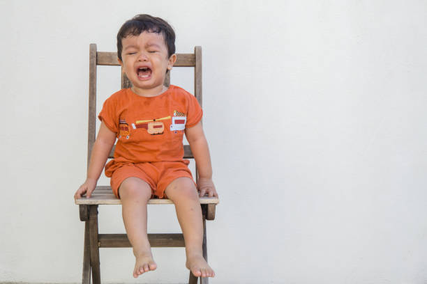 Small toddler having a meltdown stock photo
