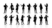 istock Business people, group of men and women isolated silhouettes 1225680935