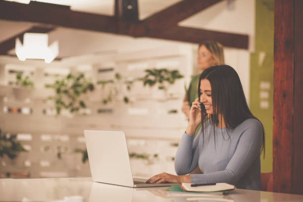 istock Young female entrepreneur using her laptop during a conference call 1225685693