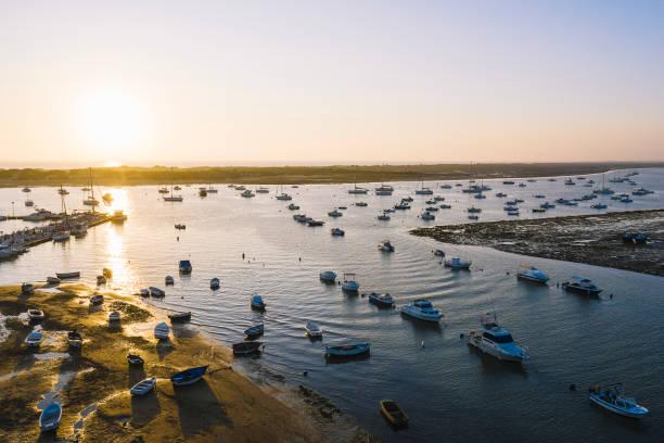 istock fishing port at sunset during low tide 1225685822