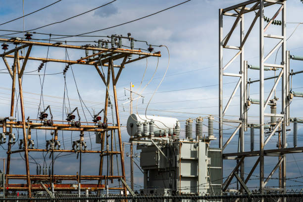 istock Power poles and wires 1225688771