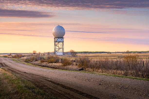 istock weather radar tower in sunset 1225688942
