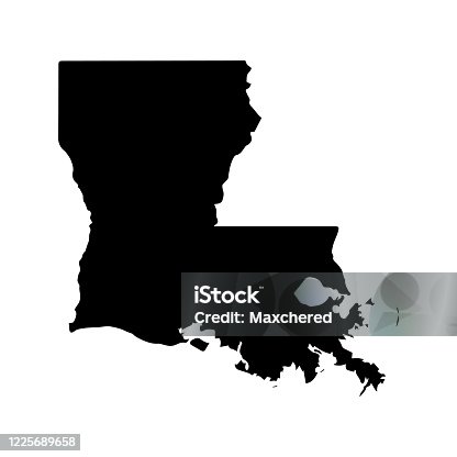 istock Louisiana silhouette USA state, American map illustration, America vector isolated on white background, glyph style 1225689658