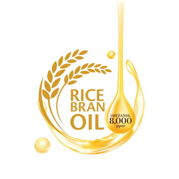 Rice bran oil. Vector illustration. Rice bran oil concept design Vector illustration rice4 stock illustrations