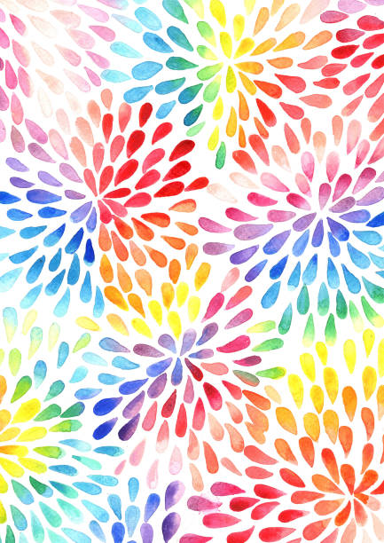 istock Rainbow colorful petals flower shape watercolor hand painting background. 1225700354