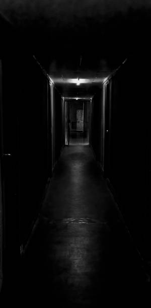 istock Dark and horrible image of lonely corridor 1225701149