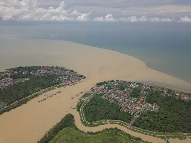 istock Aerial brown color Muda River river 1225703449
