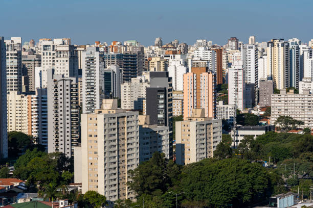 Panoramic view of the city of Sao Paulo, Brazil. stock photo