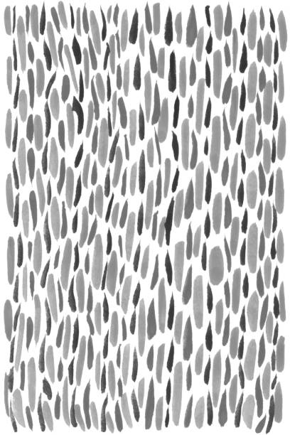 istock Abstract background. Brush strokes watercolor, paint spots. Children sketch doodle hand drawn, black and white 1225713920