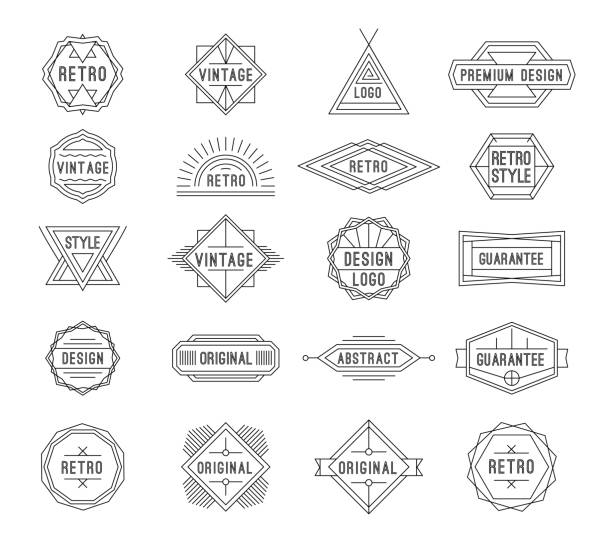 Set Of Minimal Geometric Vintage Labels With The Place For Text Stock  Illustration - Download Image Now - Istock