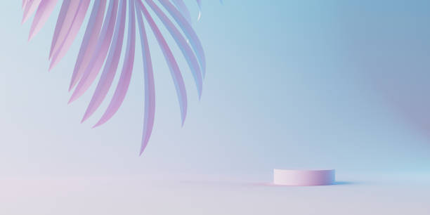 Minimal background for cosmetic branding and packaging presentation. Stage pastel colors. 3d illustration stock photo