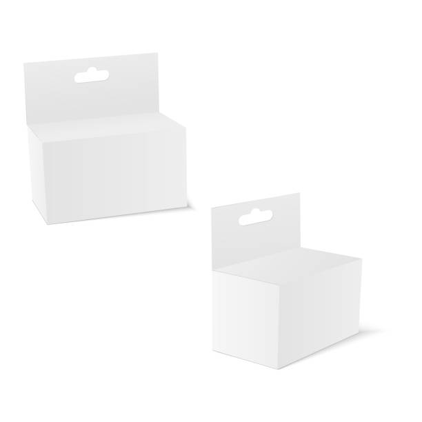 istock White cardboard box With Hang Slot. Set of cosmetic or medical packings. Vector 1225717400