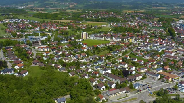Aerial view of the city Bogen in Germany