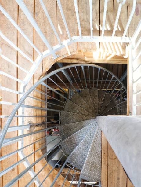 istock metal spiral staircase 1225719497