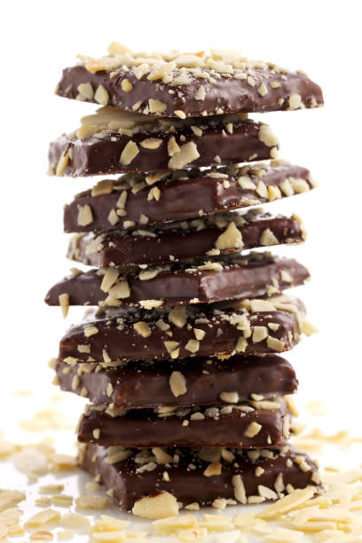 Almond Chocolate Bark stock photo
