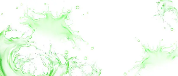 Vector illustration of Vector realistic splash of green tea or lime juice