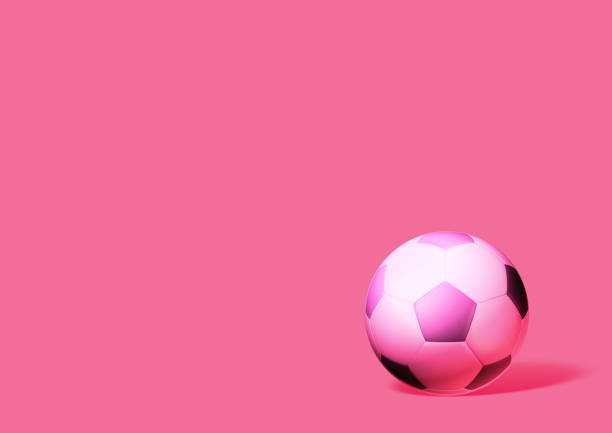 istock Background with pink soccer ball 1225730945