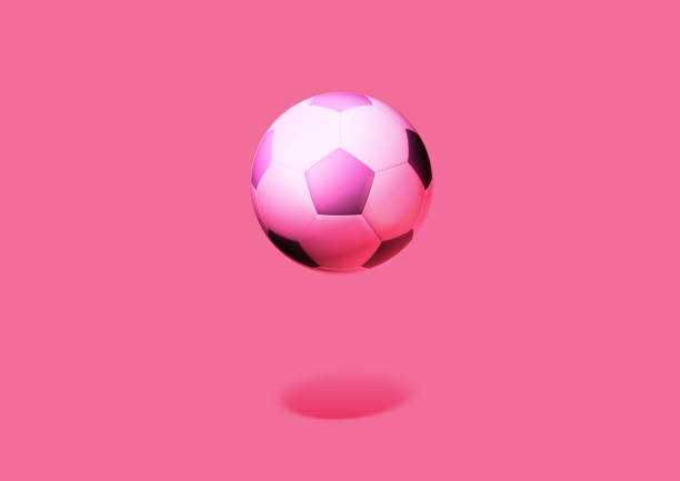 istock Background with pink soccer ball 1225730960