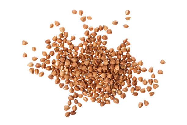 istock buckwheat grain isolated on white background . Top view. Flat lay. 1225732948