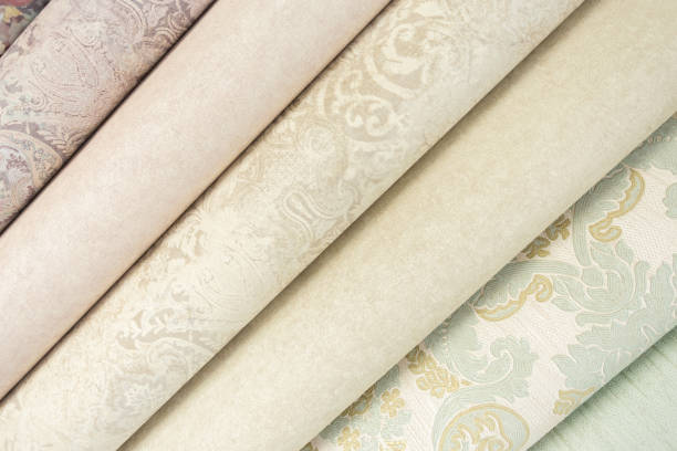 istock trendy multicolored modern design rolls wallpaper as background 1225737677