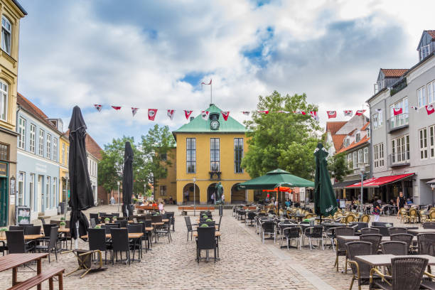 Town hall on the central square of Sonderborg, Denmark