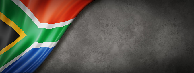 South African Flag On Concrete Wall Banner Stock Photo - Download Image Now  - South African Flag, South Africa, Backgrounds - iStock