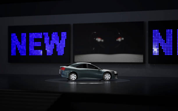 istock Unbranded car at the motor show 1225740220