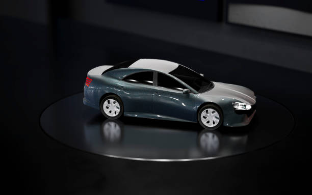 istock Unbranded car at the motor show 1225740224