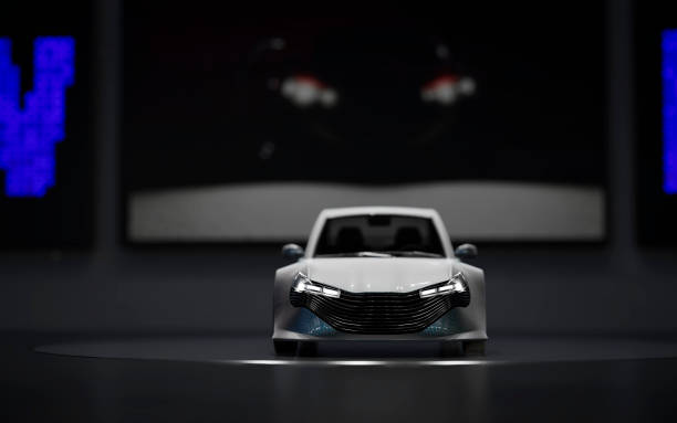 istock Unbranded car at the motor show 1225740234