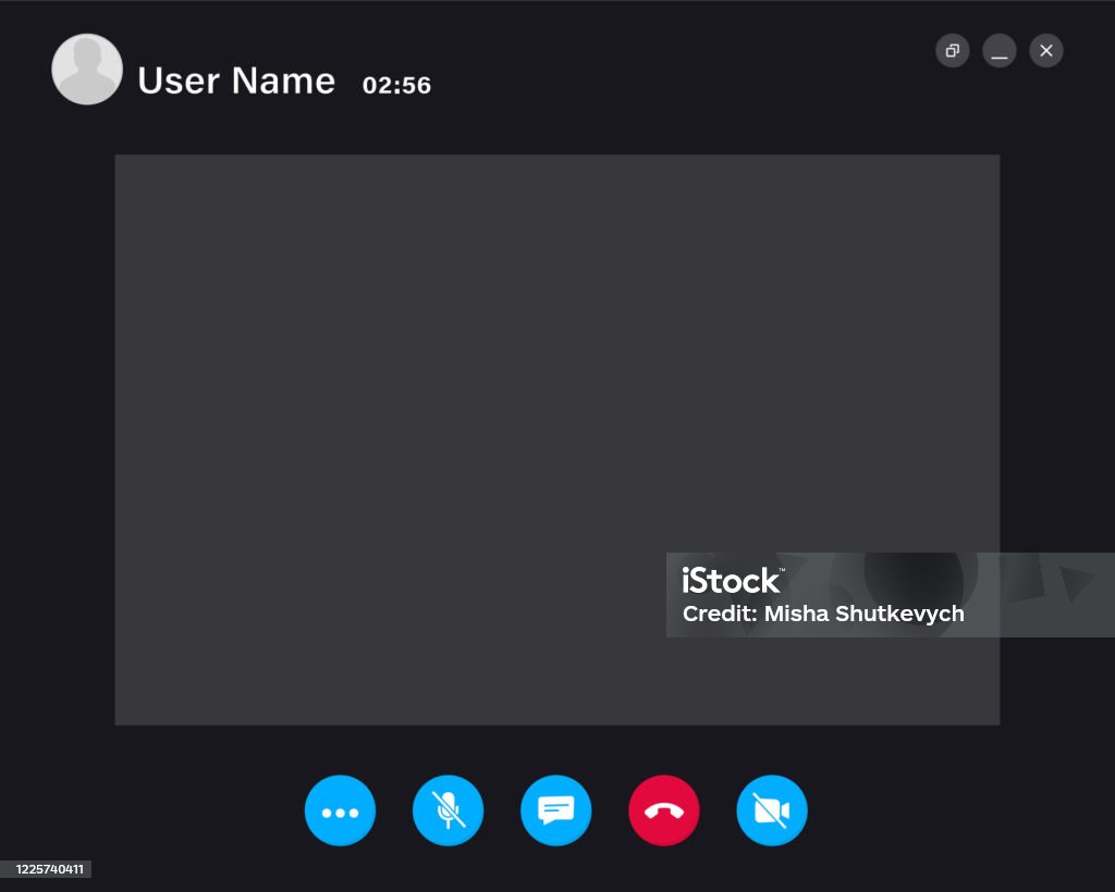 Video Call Base Video Call Screen Template Video Call Interface For Social ...