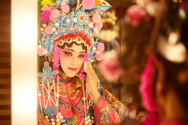One Chinese opera actress in make One Chinese opera actress in make chinese opera makeup stock pictures, royalty-free photos & images