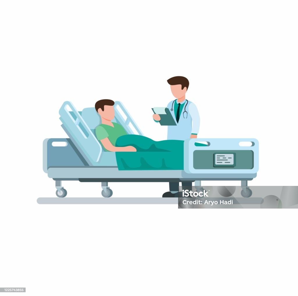 Doctor Visiting Patient And Explains The Diagnosis Of The Disease In Cartoon  Flat Illustration Vector Isolated In White Background Stock Illustration -  Download Image Now - iStock