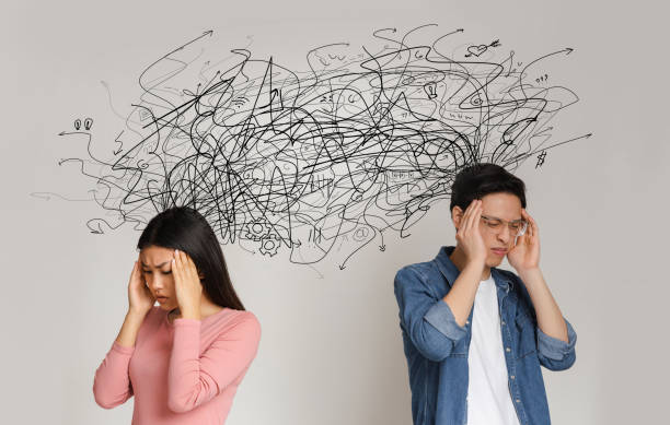 istock Asian young couple having mess in their heads 1225746148