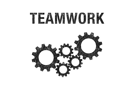 Teamwork cogwheel partnership cooperation