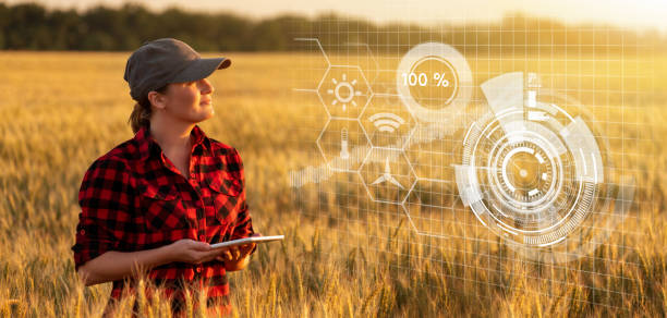 A woman farmer with digital tablet.