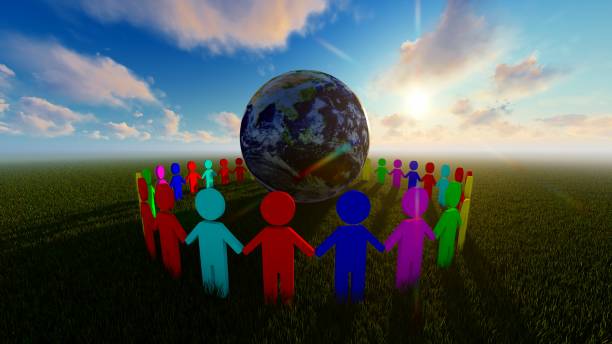 istock 3D Environmental Saving Concept With World And Colourful People 1225751291