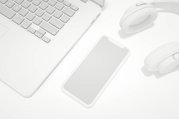 istock Blank Screen Smartphone and Laptop on White Background 1225751429
