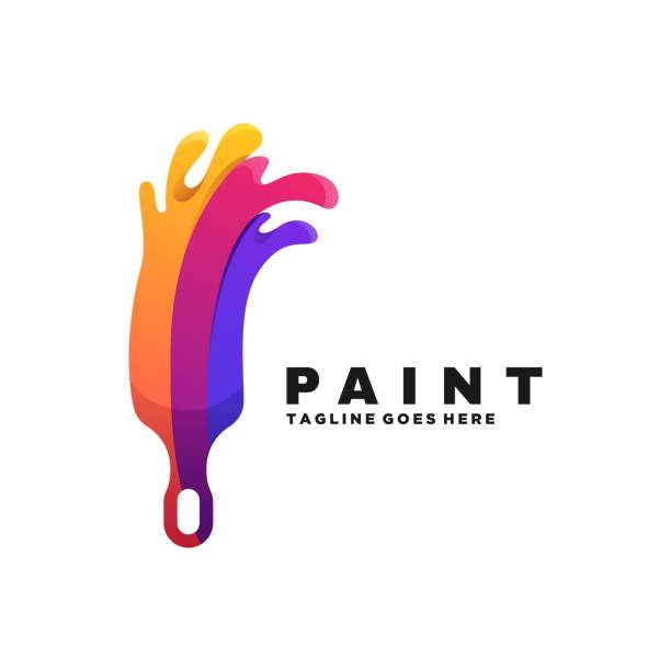 ilustrações, clipart, desenhos animados e ícones de estilo colorido de gradiente de pintura de pintura vetorial. - symbol art computer icon painted image