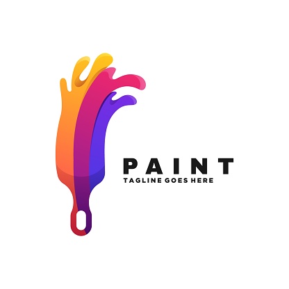 Vector Illustration Paint Gradient Colorful Style.