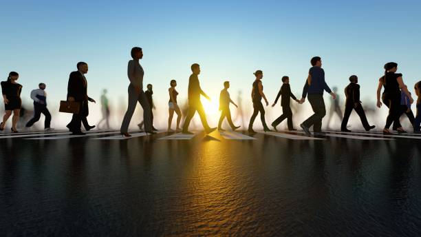 istock Crowd Of People Walking On Crosswalk 3D Background 1225754457
