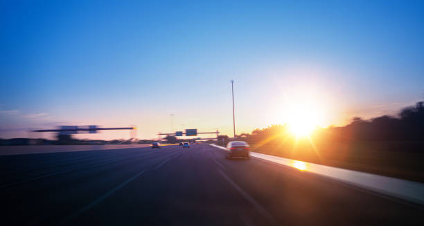 istock Empty highway Florida at sunset during covid-19 1225755282