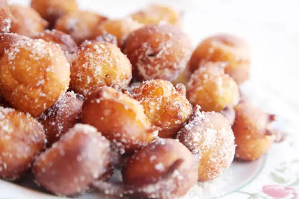 Fried rosquillas with sugar