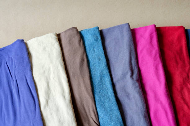 istock Set of multi-colored t-shirts. 1225757143
