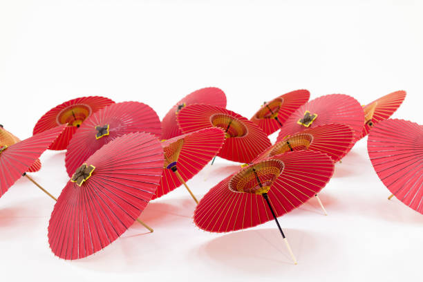 An umbrella made of bamboo and Japanese paper.Japanese umbrellas have a history of being specified as \